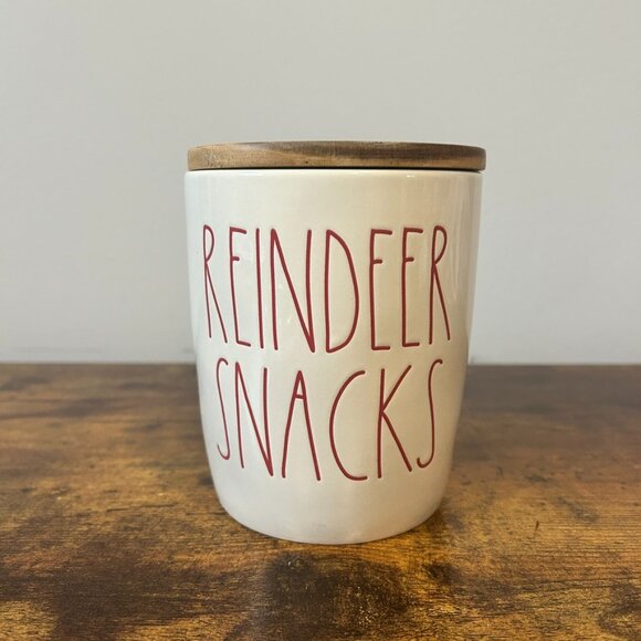 Rae Dunn Reindeer Snacks Cellar - Picture 1 of 5